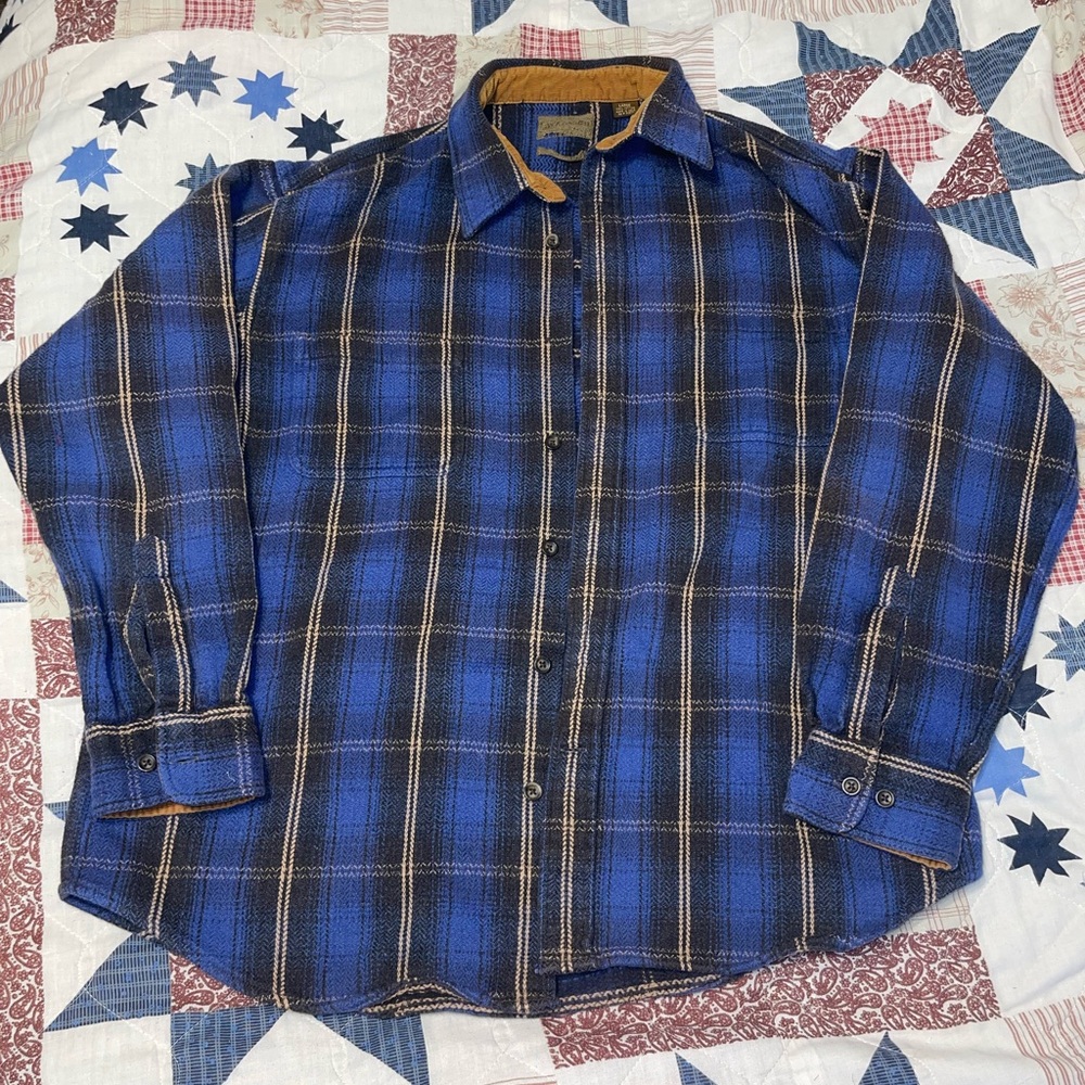 Blue Plaid Wool Sleeve Jacket / Coat vtg